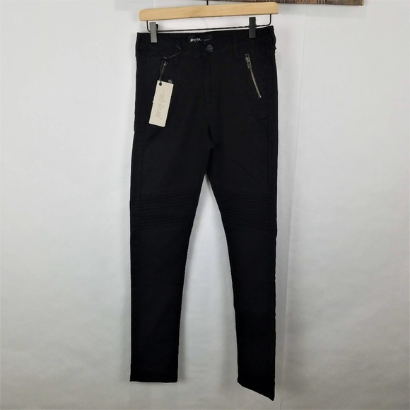 NWT Nasty Gal Jeans Womens 26 Let It Ride Black Moto Skinny - Picture 2 of 7